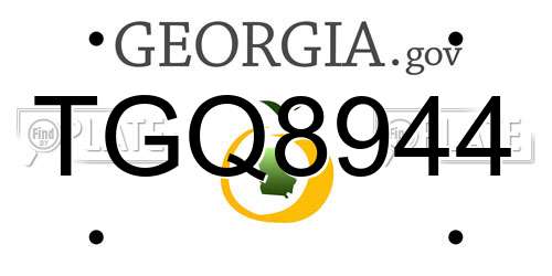 TGQ8944 Georgia License Plate