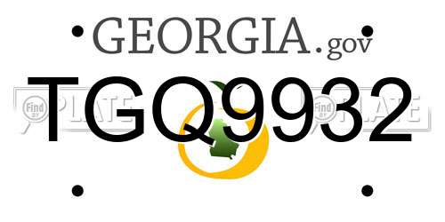 TGQ9932 Georgia License Plate