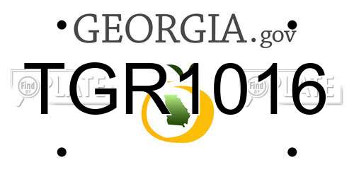 TGR1016 Georgia License Plate