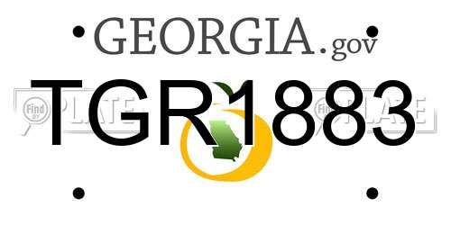 TGR1883 Georgia License Plate