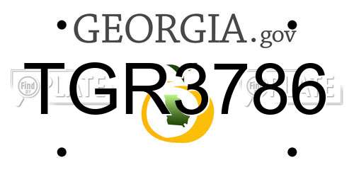 TGR3786 Georgia License Plate