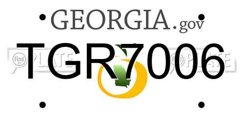 TGR7006 Georgia License Plate