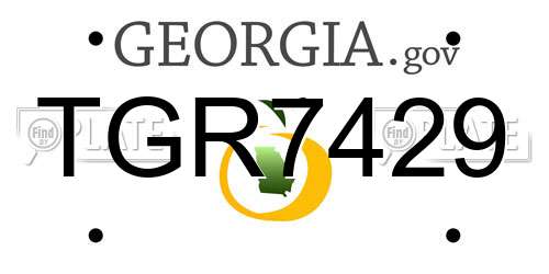 TGR7429 Georgia License Plate
