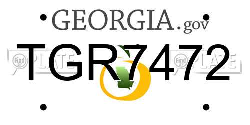 TGR7472 Georgia License Plate