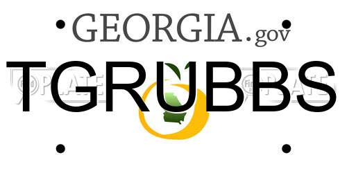 TGRUBBS Georgia License Plate