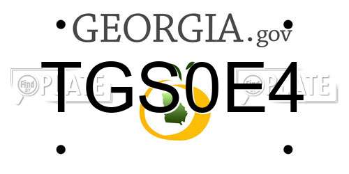TGS0E4 Georgia License Plate