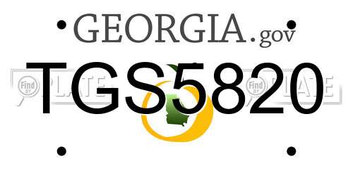 TGS5820 Georgia License Plate