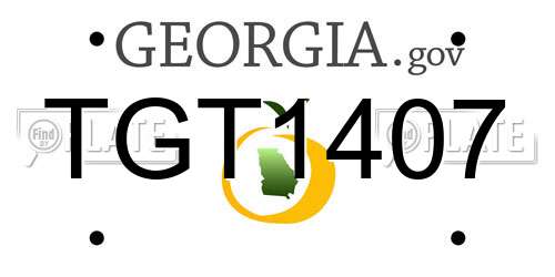 TGT1407 Georgia License Plate
