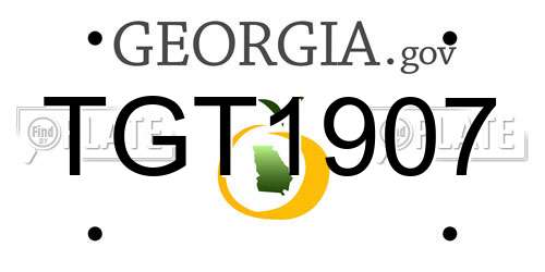 TGT1907 Georgia License Plate