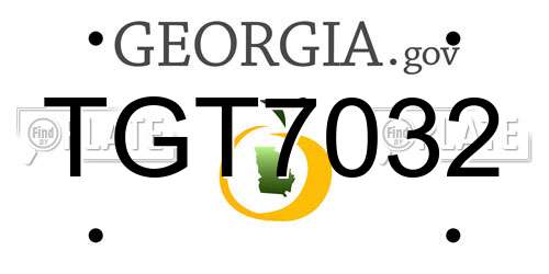 TGT7032 Georgia License Plate