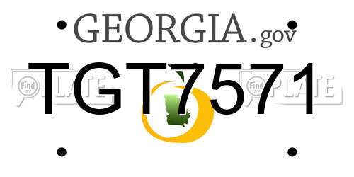 TGT7571 Georgia License Plate