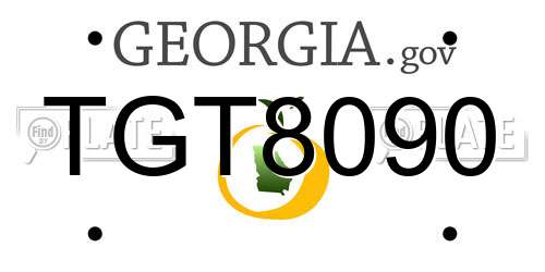 TGT8090 Georgia License Plate