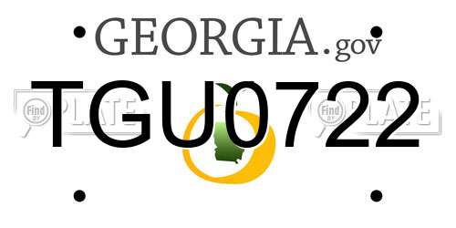 TGU0722 Georgia License Plate