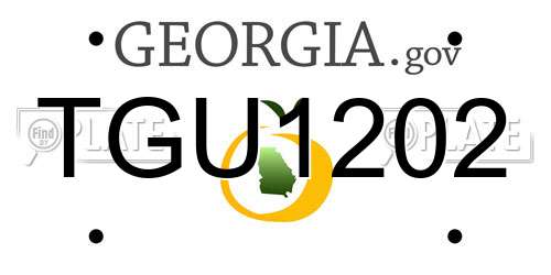 TGU1202 Georgia License Plate