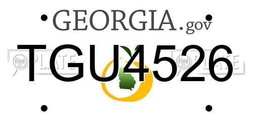 TGU4526 Georgia License Plate