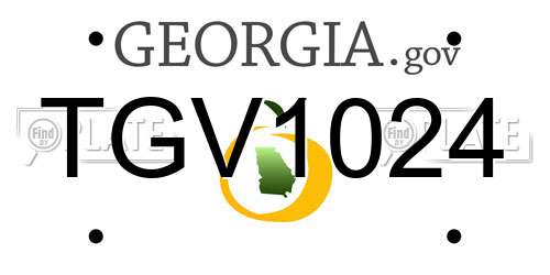 TGV1024 Georgia License Plate