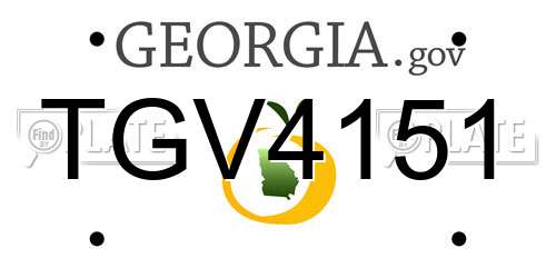TGV4151 Georgia License Plate