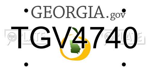 TGV4740 Georgia License Plate