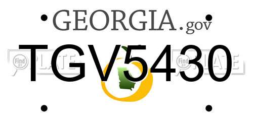 TGV5430 Georgia License Plate