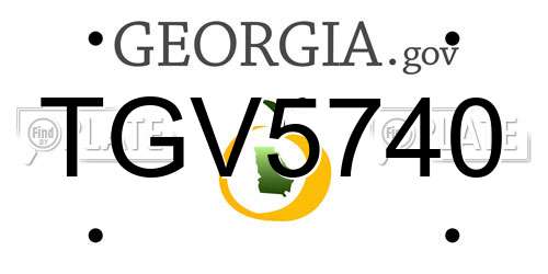 TGV5740 Georgia License Plate