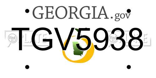 TGV5938 Georgia License Plate