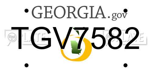 TGV7582 Georgia License Plate