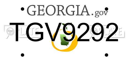 TGV9292 Georgia License Plate