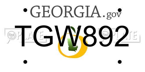 TGW892 Georgia License Plate