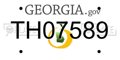 TH07589 Georgia License Plate