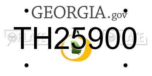 TH25900 Georgia License Plate