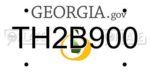 TH2B900 Georgia License Plate