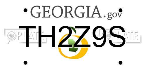 TH2Z9S Georgia License Plate