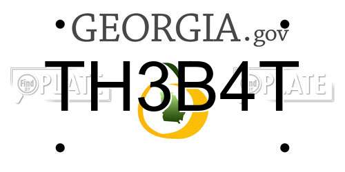 TH3B4T Georgia License Plate