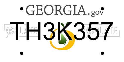 TH3K357 Georgia License Plate
