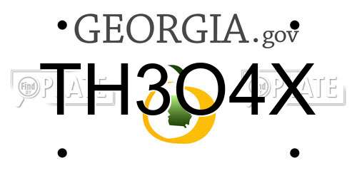 TH3O4X Georgia License Plate