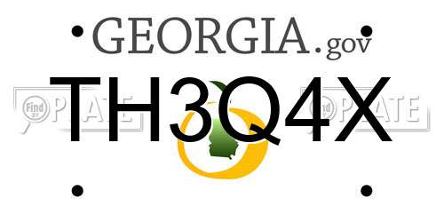 TH3Q4X Georgia License Plate