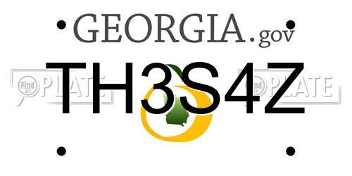 TH3S4Z Georgia License Plate