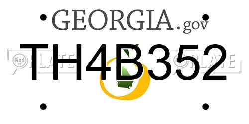 TH4B352 Georgia License Plate