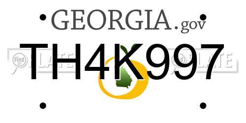 TH4K997 Georgia License Plate