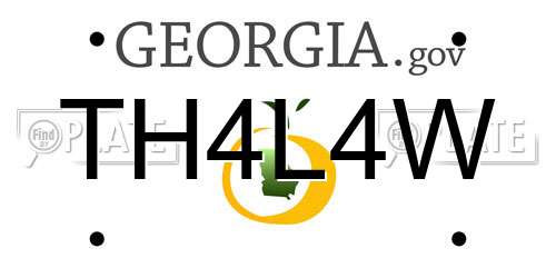 TH4L4W Georgia License Plate