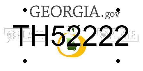 TH52222 Georgia License Plate