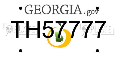 TH57777 Georgia License Plate