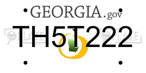 TH5T222 Georgia License Plate