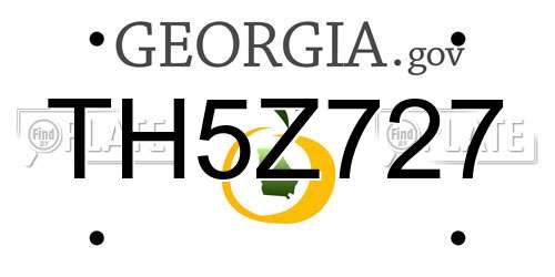 TH5Z727 Georgia License Plate