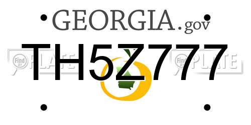 TH5Z777 Georgia License Plate