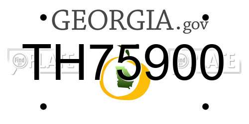 TH75900 Georgia License Plate