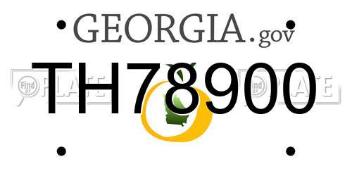 TH78900 Georgia License Plate