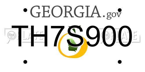 TH7S900 Georgia License Plate