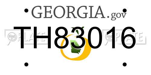 TH83016 Georgia License Plate