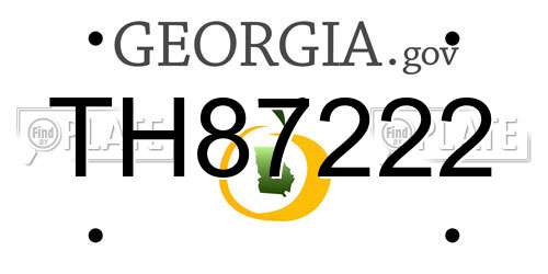 TH87222 Georgia License Plate